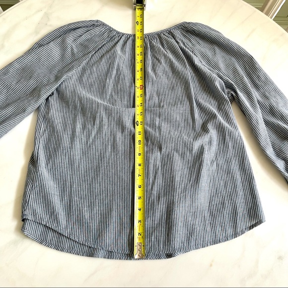 Velvet Embroidered Chambray Top Blue Sz S - Picture 9 of 9